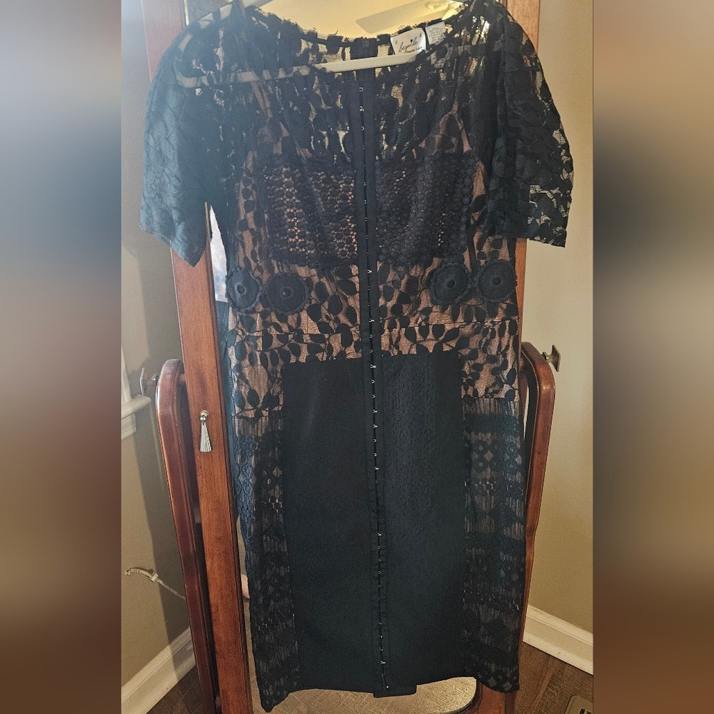 Byron Lars Black and Brown Lace Dress